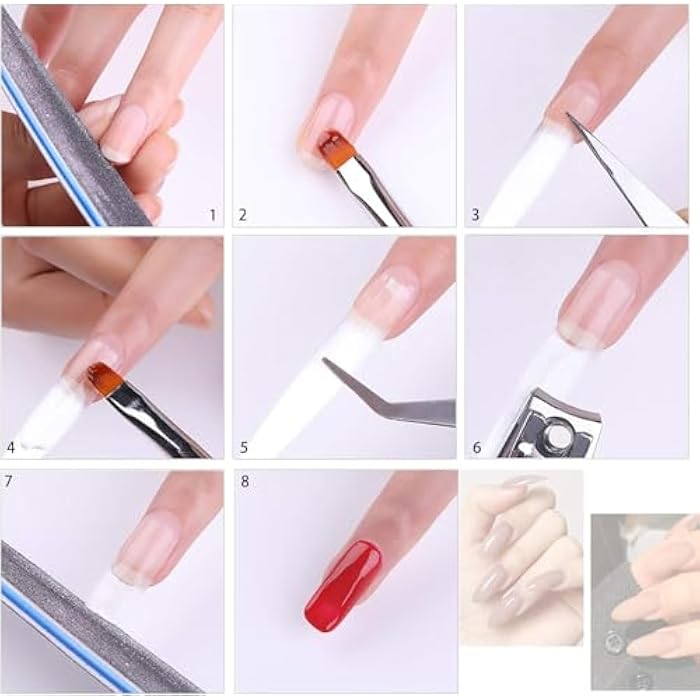 12 Pieces Fiberglass Nail Extension Silk,Nails Tips Quick Extension Fiberglass Fiber Silk False Nails Tips Salon Tool Accessories For UV Gel Nails Art - Image 4